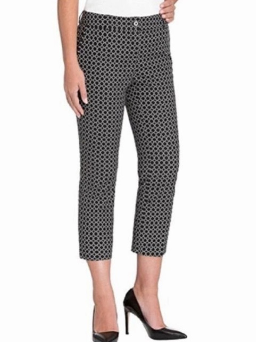 Hilary Radley Patterned Slim Leg Cropped Pants